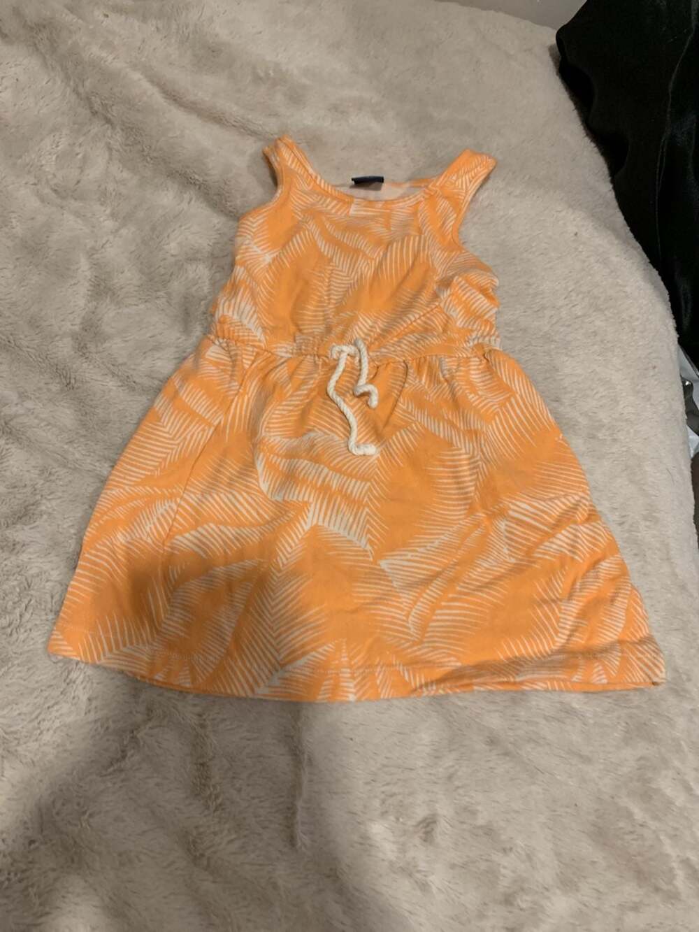 GAP KIDS ORANGE/WHITE 100% COTTON SLEEVELESS PULLOVER DRESS-XL(12)-NWOT